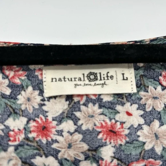 Natural Life Womens Collette Tiered Boho Maxi Dress Size L Cottagecore Prairie - Picture 6 of 12